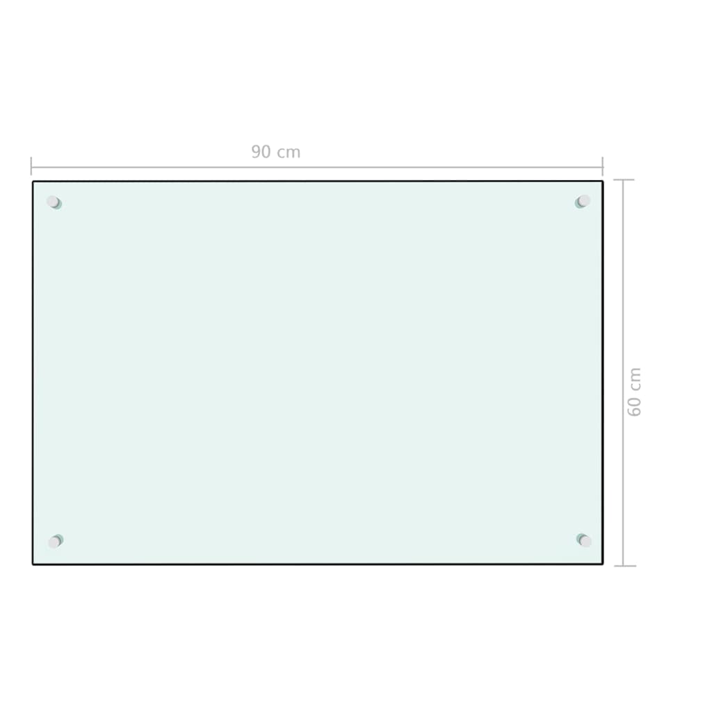 Spatscherm Keuken 90X60 Cm Gehard Glas Wit