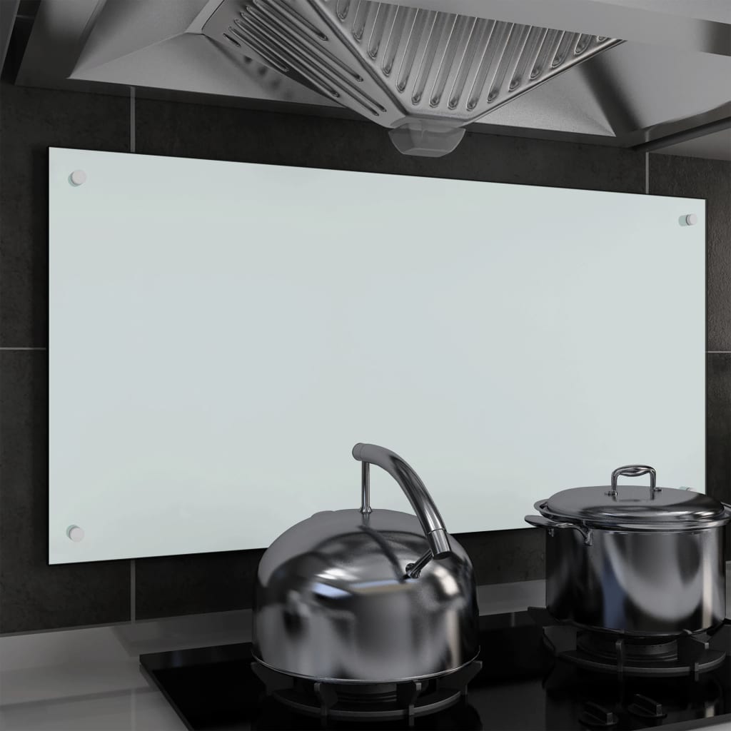 Spatscherm Keuken 100X50 Cm Gehard Glas Wit