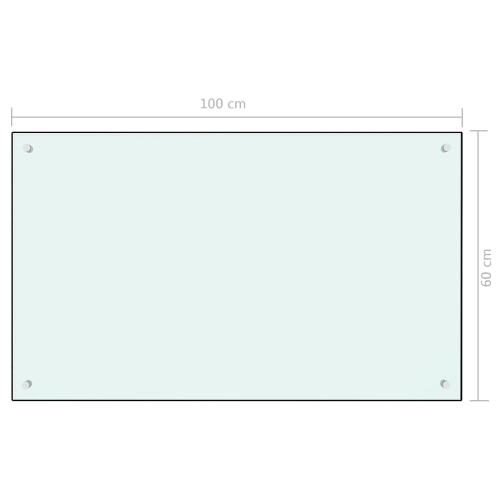 Spatscherm Keuken 100X60 Cm Gehard Glas Wit