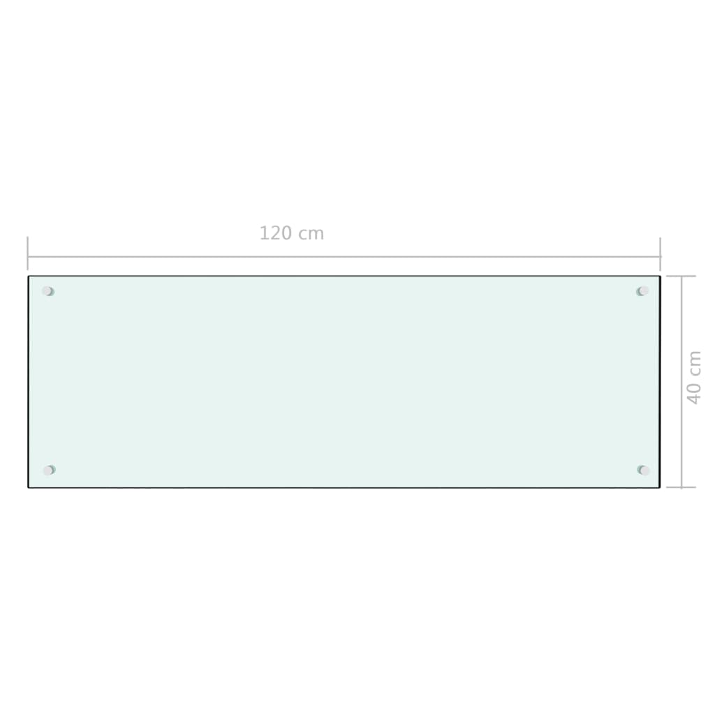 Spatscherm Keuken 120X40 Cm Gehard Glas Wit