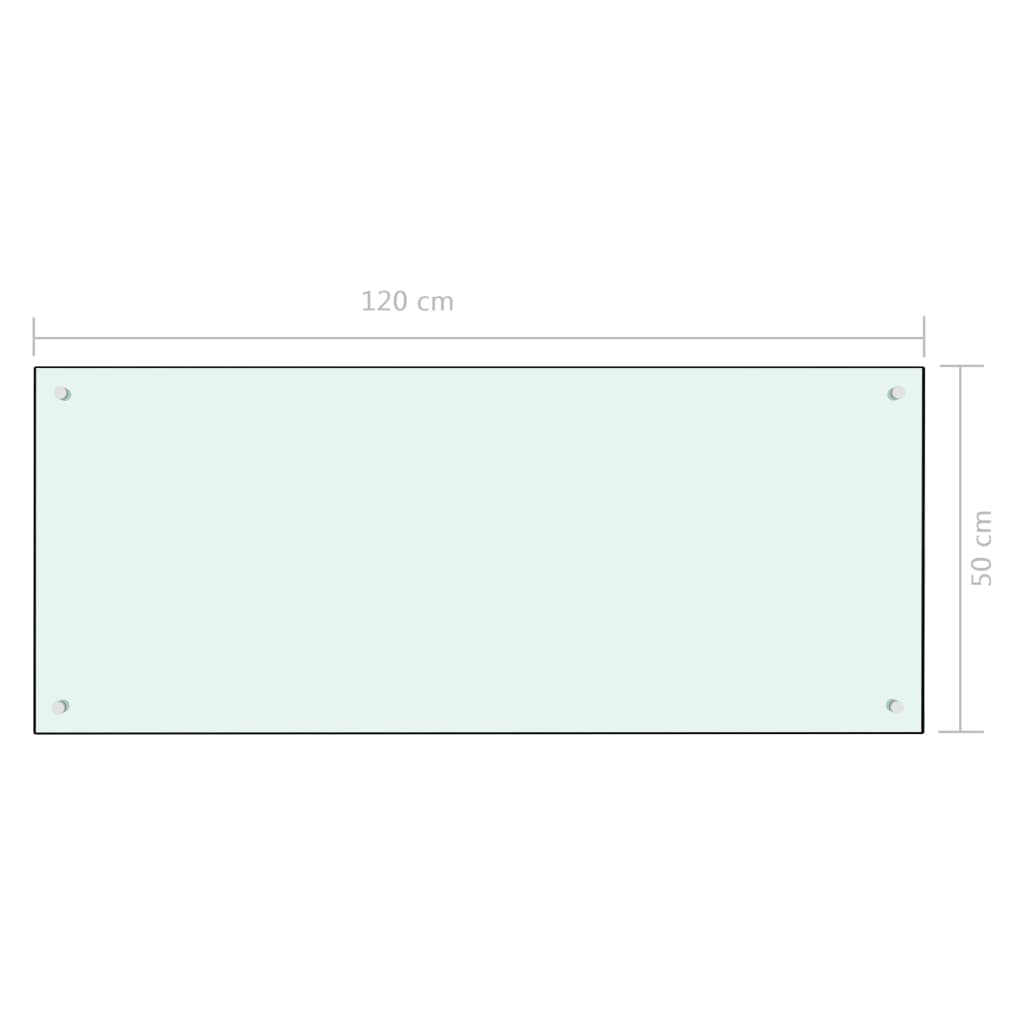 Spatscherm Keuken 120X50 Cm Gehard Glas Wit
