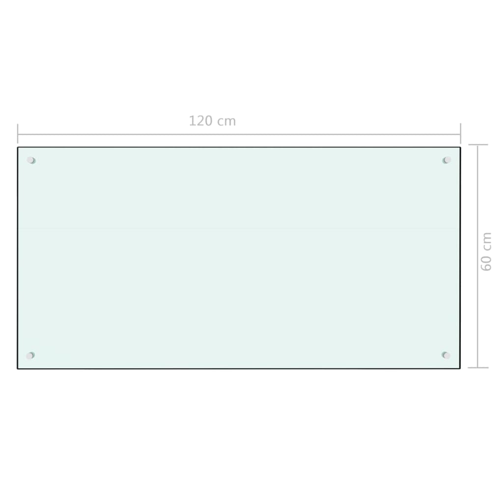 Spatscherm Keuken 120X60 Cm Gehard Glas Wit