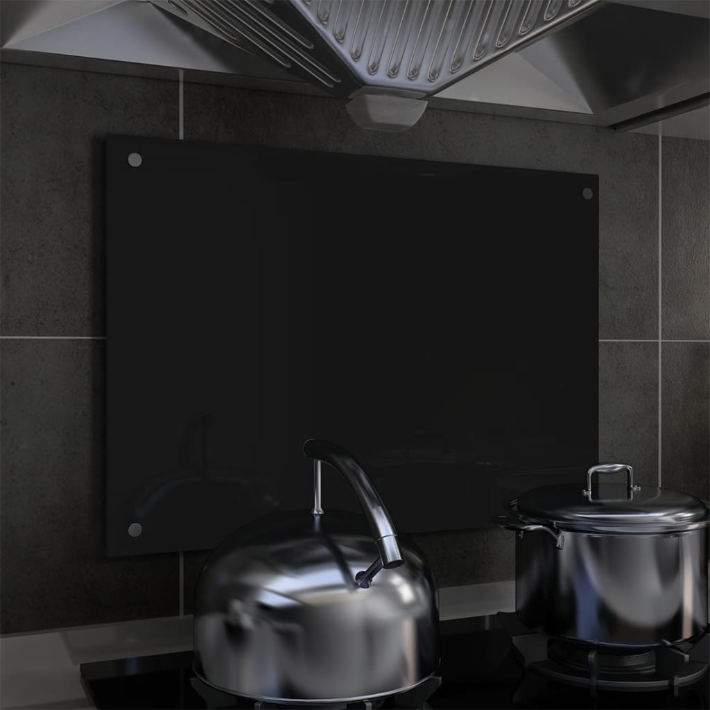 Spatscherm Keuken 70X50 Cm Gehard Glas Zwart