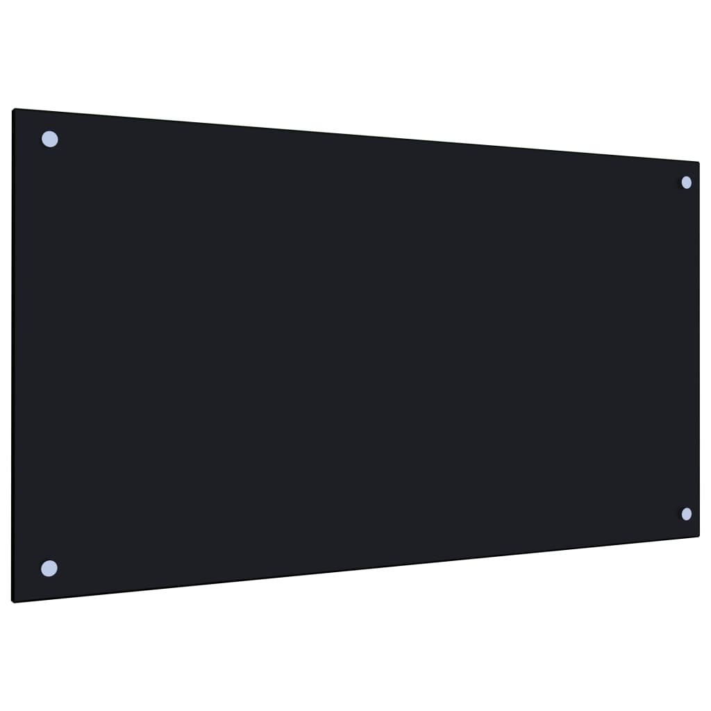 Spatscherm Keuken 90X50 Cm Gehard Glas Zwart