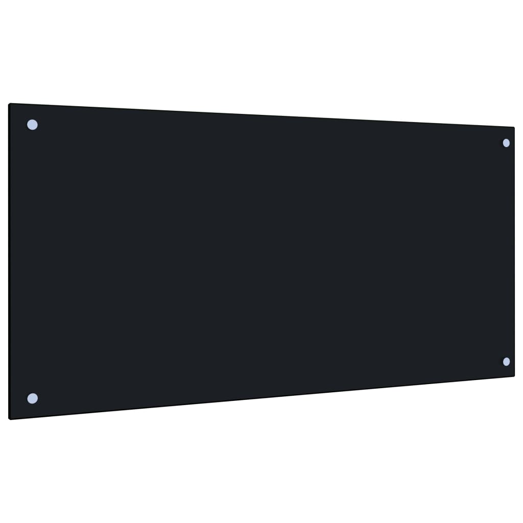 Spatscherm Keuken 100X50 Cm Gehard Glas Zwart