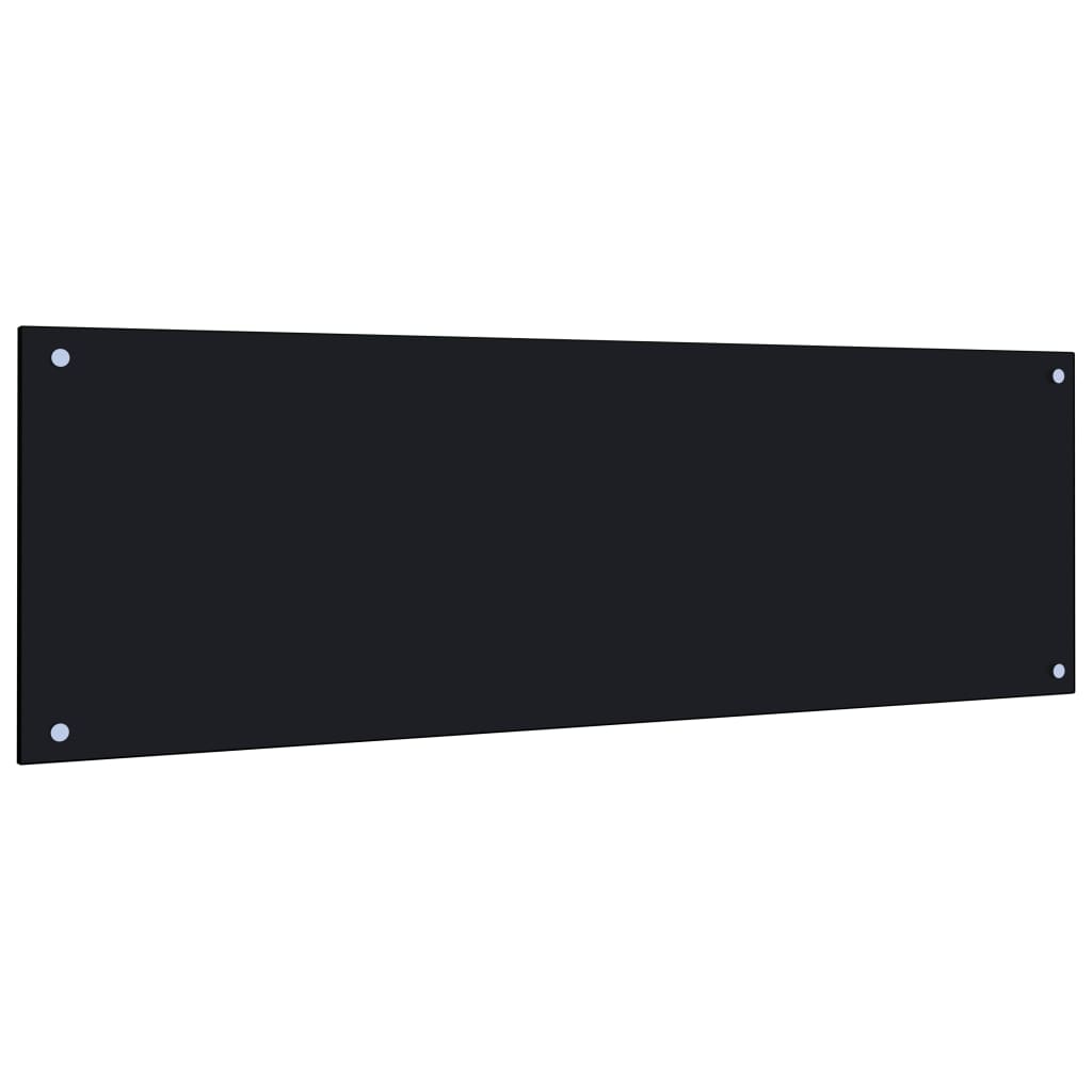 Spatscherm Keuken 120X40 Cm Gehard Glas Zwart