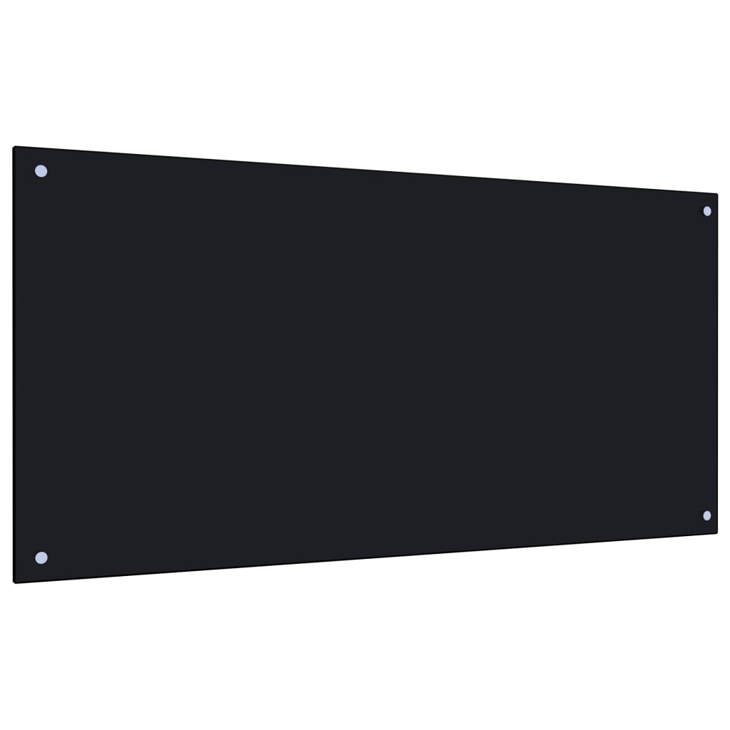 Spatscherm Keuken 120X60 Cm Gehard Glas Zwart