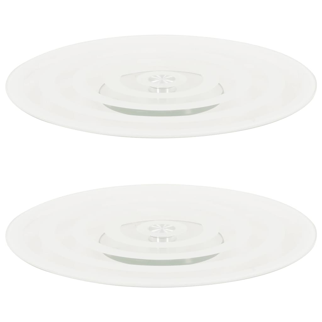 Serveerborden Draaibaar 2 St 30 Cm Gehard Glas Transparant