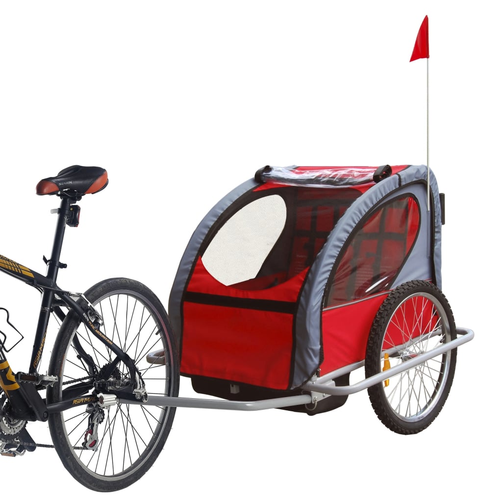 Fietsaanhanger Voor Kinderen Grijs/Rood