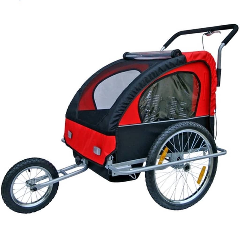 Fietskar Voor Kinderen Met Buggyfunctie (Rood/ Zwart)