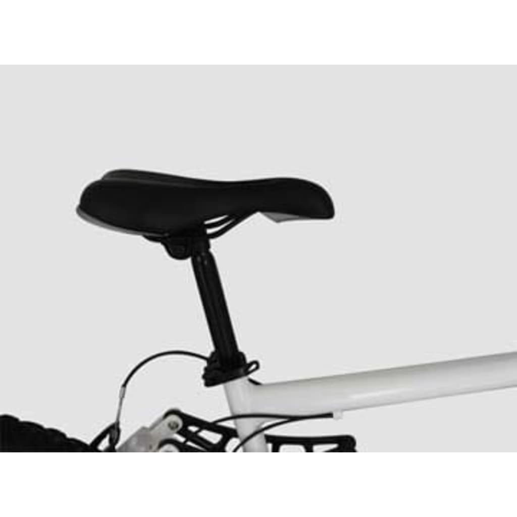 Witte Mountainbike Met Voor-En Achtervering 26" Wielen