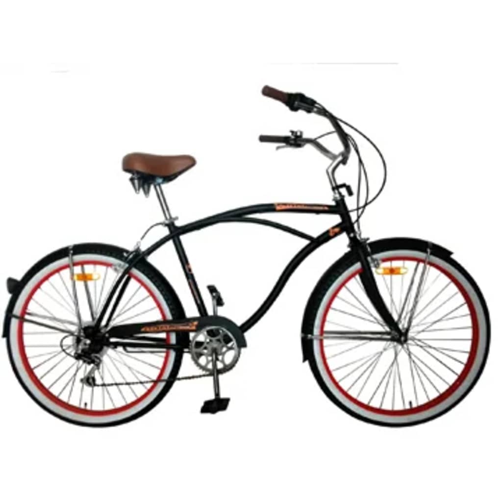 Beachcruiser Hurricane 26" Zwart Met 6 Versnellingen