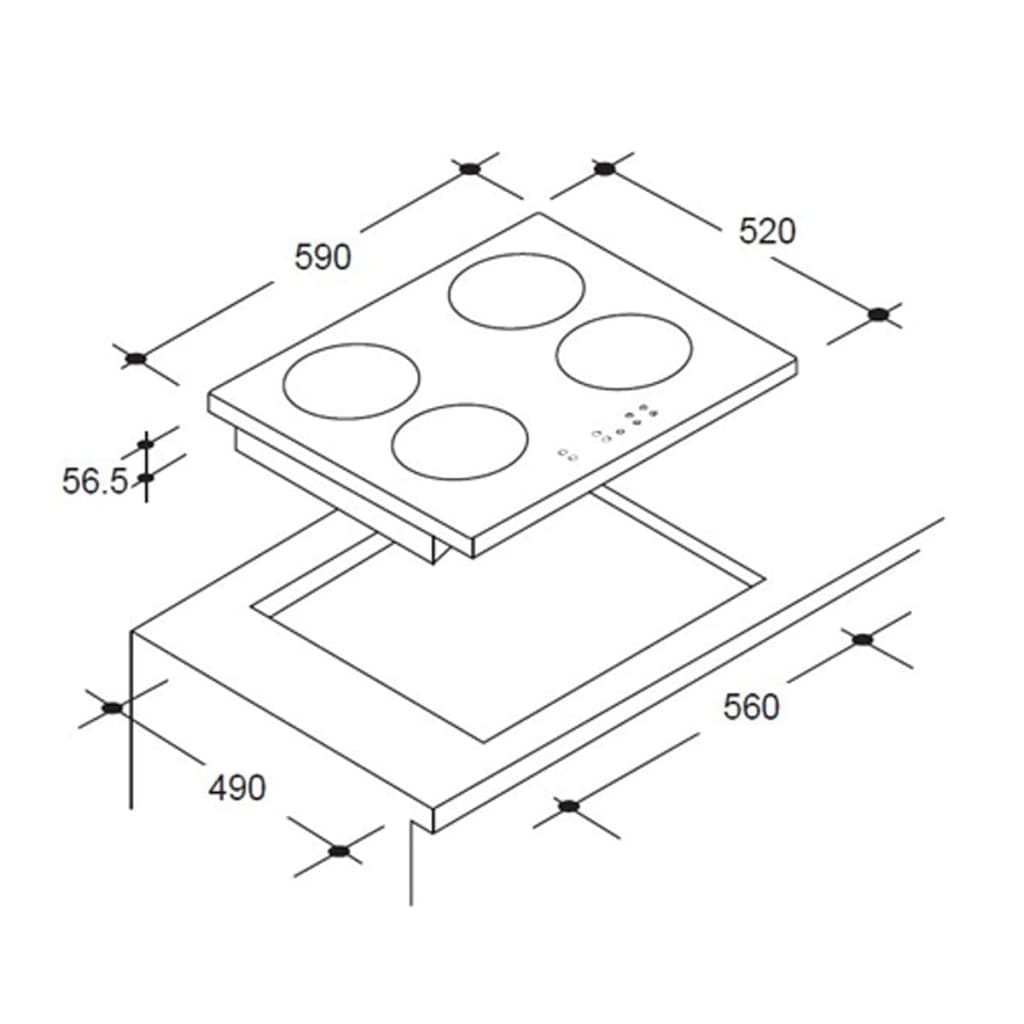 Inductie Kookplaat Ki-3029 4-Zones