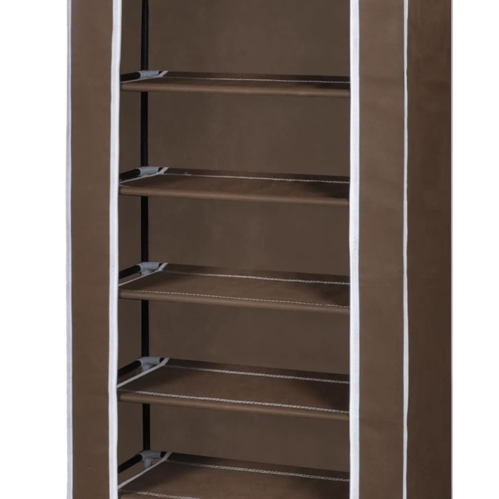 Stoffen Schoenenrek Met Hoes 162 X 57 X 29 Cm Bruin