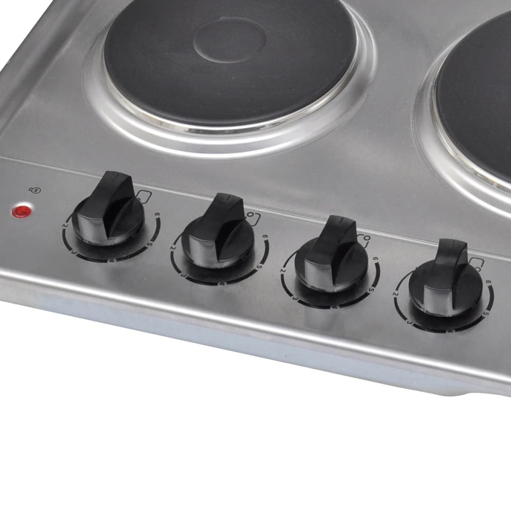 Elektrische Rvs Inbouw Kookplaat 4-Delig