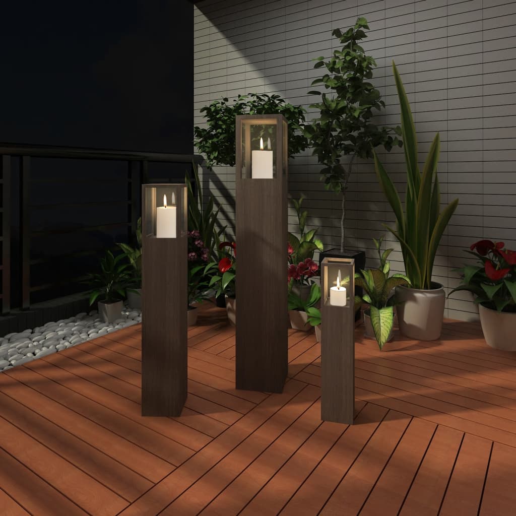 Kandelaar Hout (3 Stuks)
