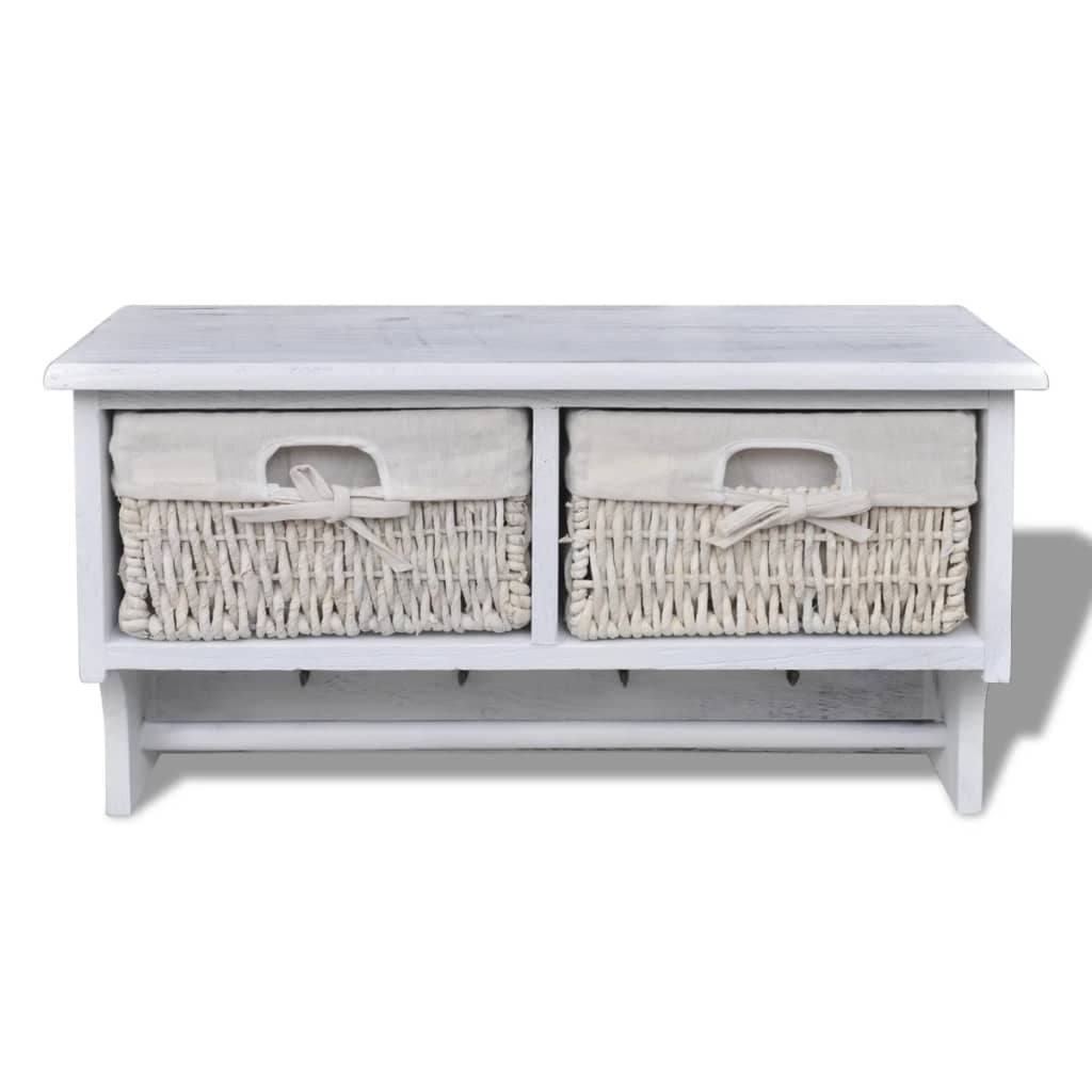 Wandschap 60X23,5X33 Cm Paulowniahout Wit