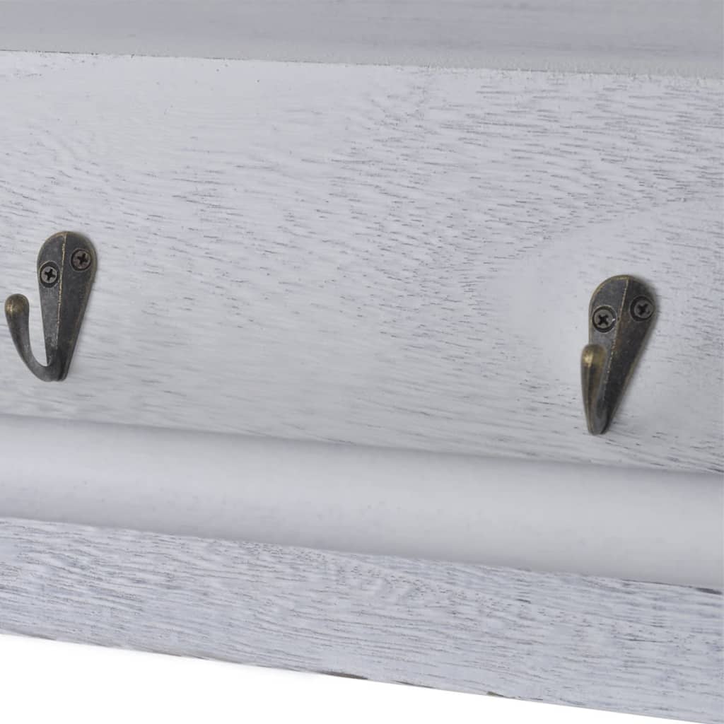 Wandschap 60X23,5X33 Cm Paulowniahout Wit