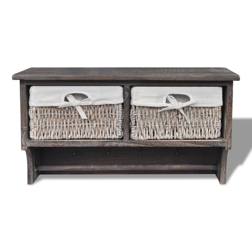 Wandschap 60X23,5X33 Cm Paulowniahout Bruin