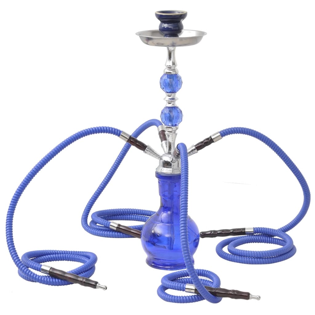 Waterpijp Shisha Met 4 Slangen Blauw