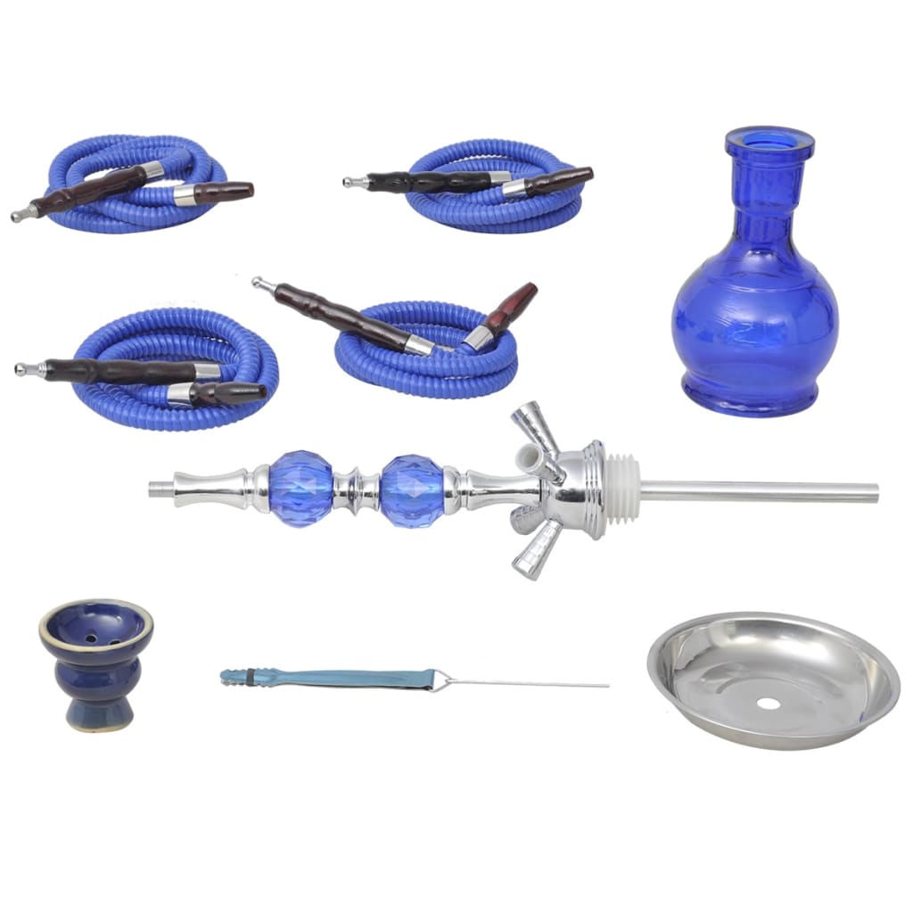 Waterpijp Shisha Met 4 Slangen Blauw