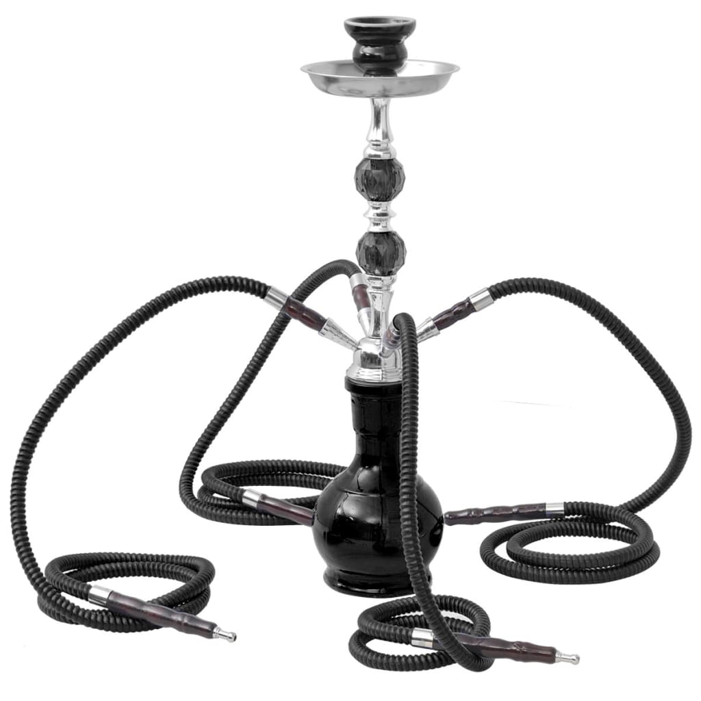 Waterpijp Shisha Met 4 Slangen Zwart