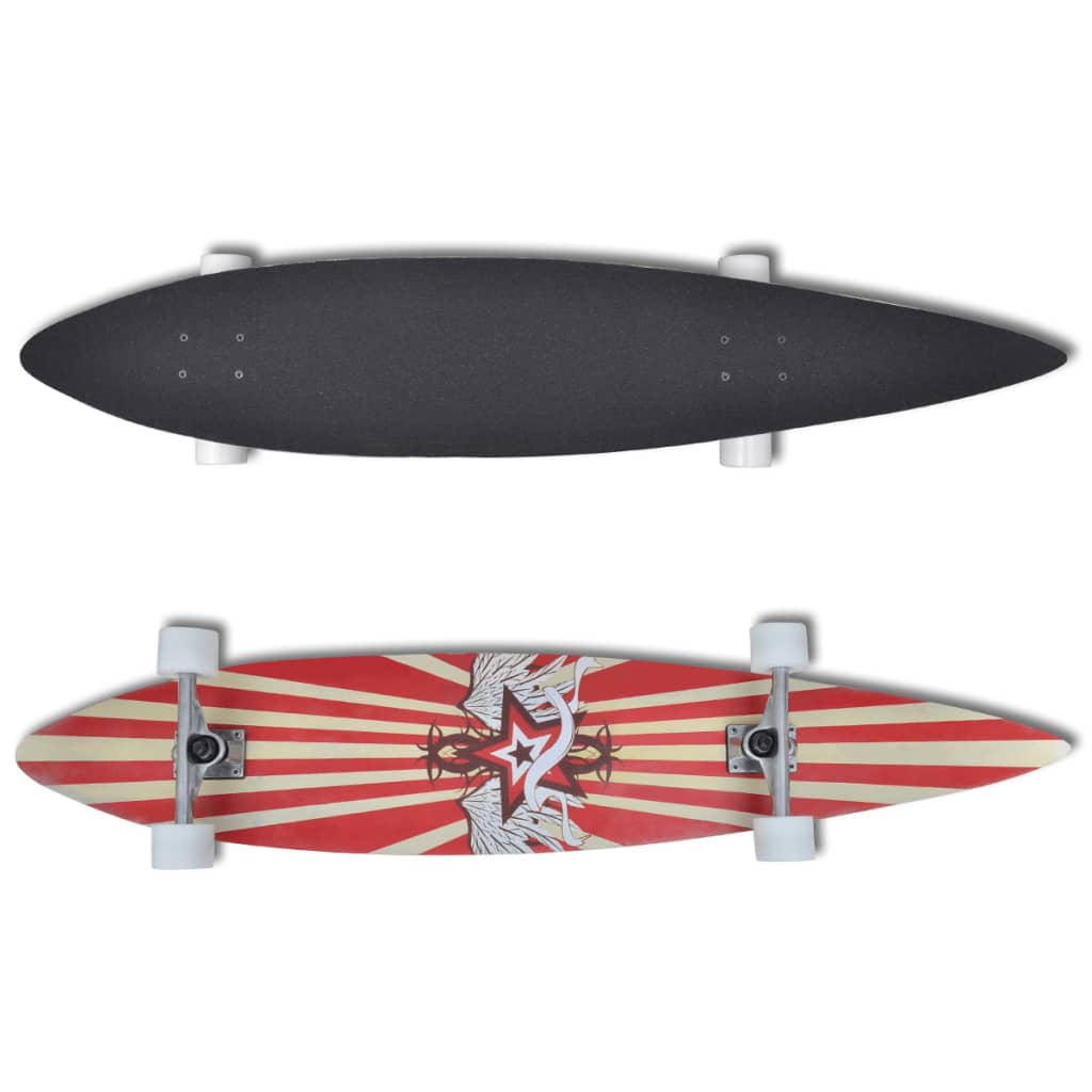 Skateboard Longboard Star Esdoorn Aluminium 117 Cm (Rood) 9"