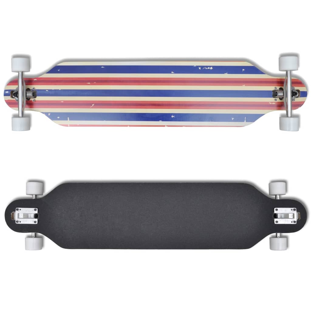 Skateboard Longboard Star Esdoorn Aluminium 107 Cm Blauw 9"