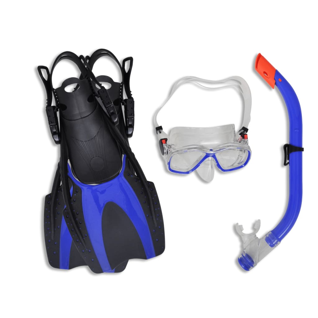 Duik En Snorkel Set Met Flippers En Bril Blauw Voor Kinderen 30-34