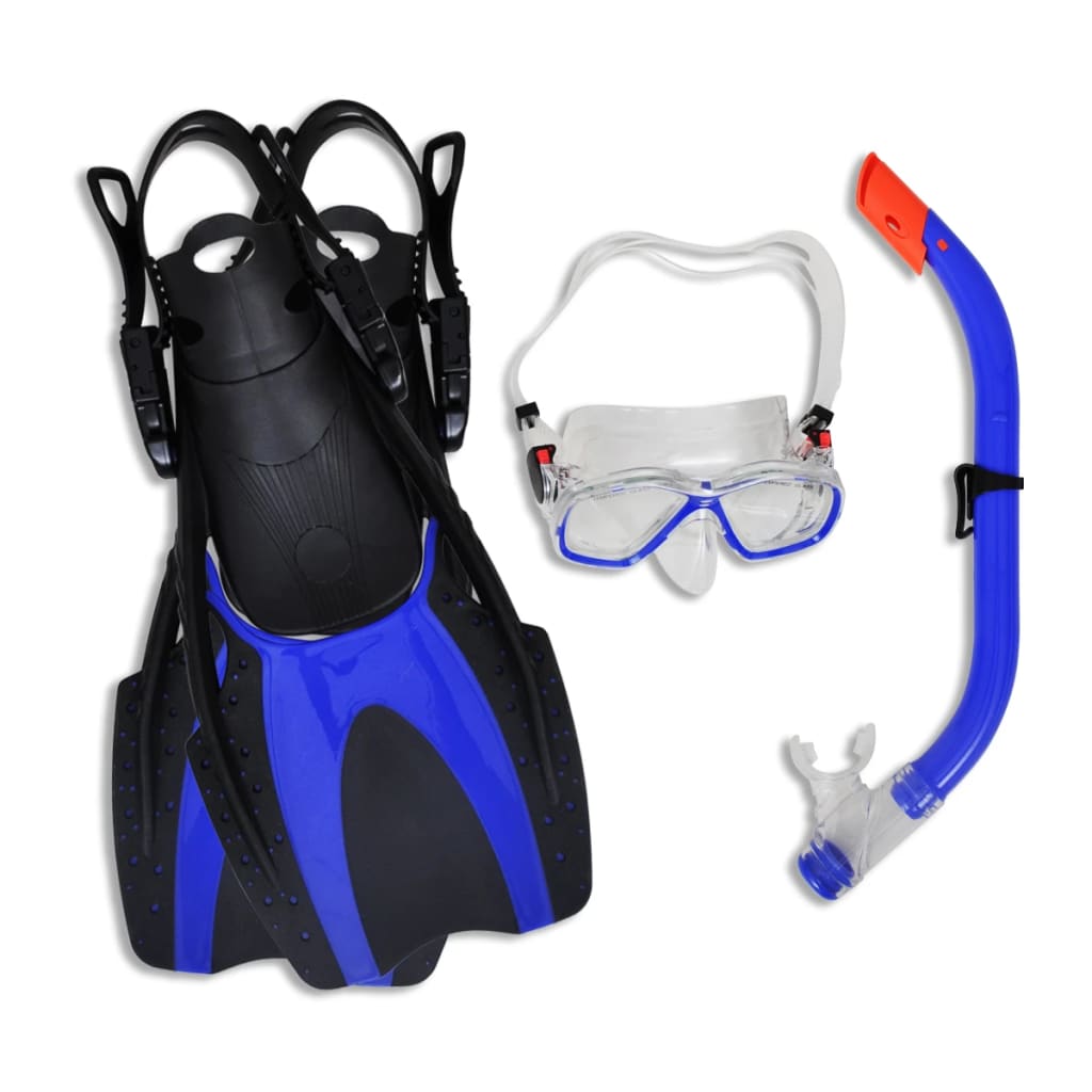 Duik En Snorkel Set Met Flippers En Bril Blauw Voor Kinderen 35-37