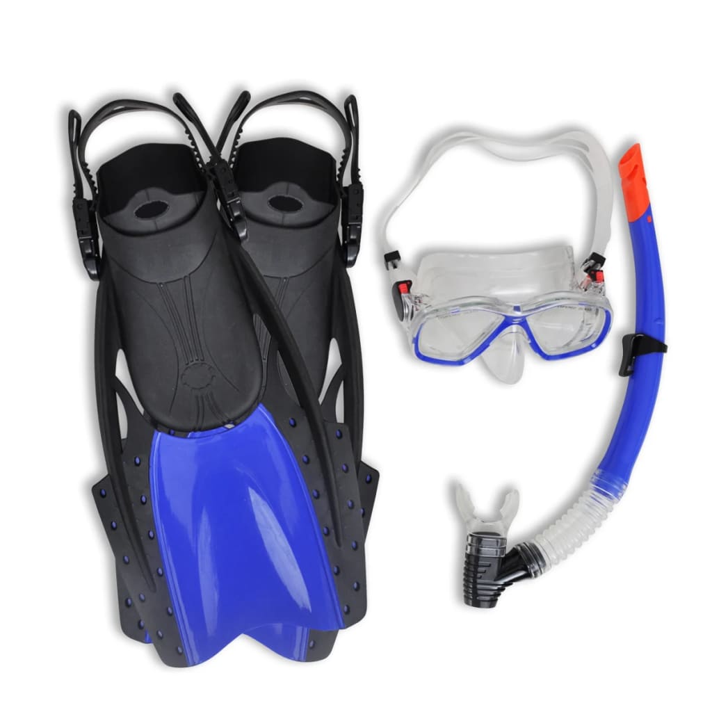 Duik En Snorkel Set Met Flippers En Bril Blauw Voor Volwassenen 38-42