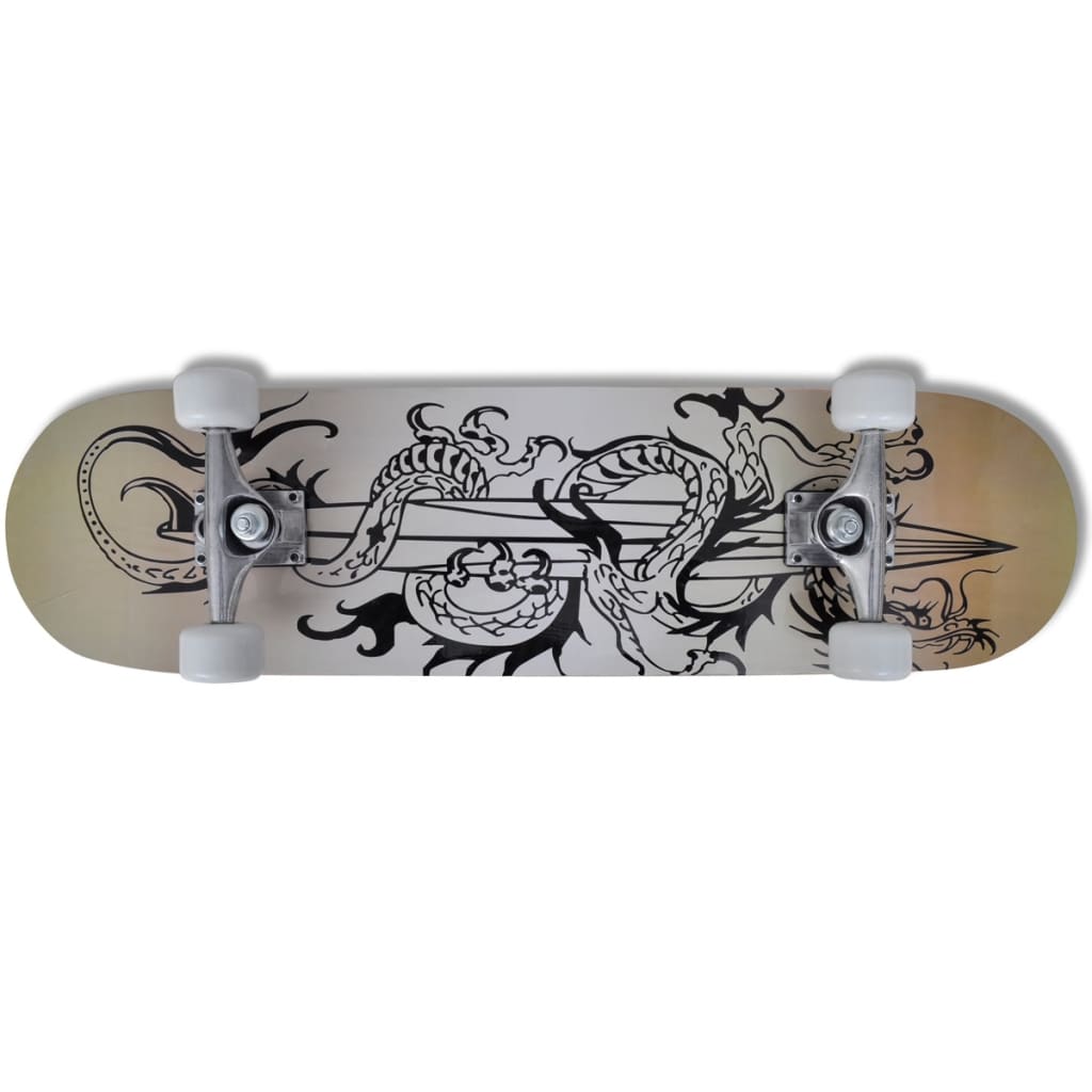Ovaal Skateboard Met Draken Design 9-Laags Esdoorn Hout 8"