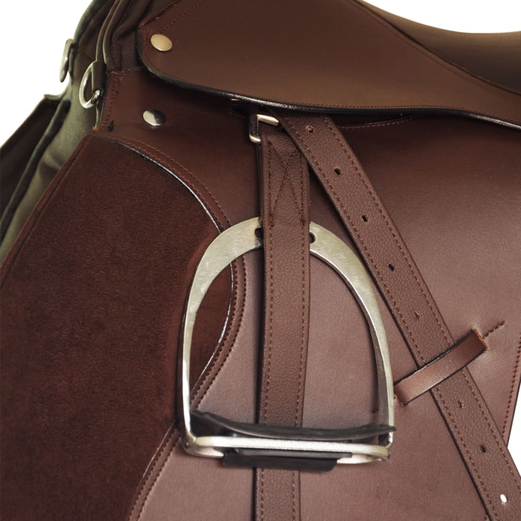 Paardrijzadel 5-In-1 17,5'' 12 Cm Echt Leer Bruin