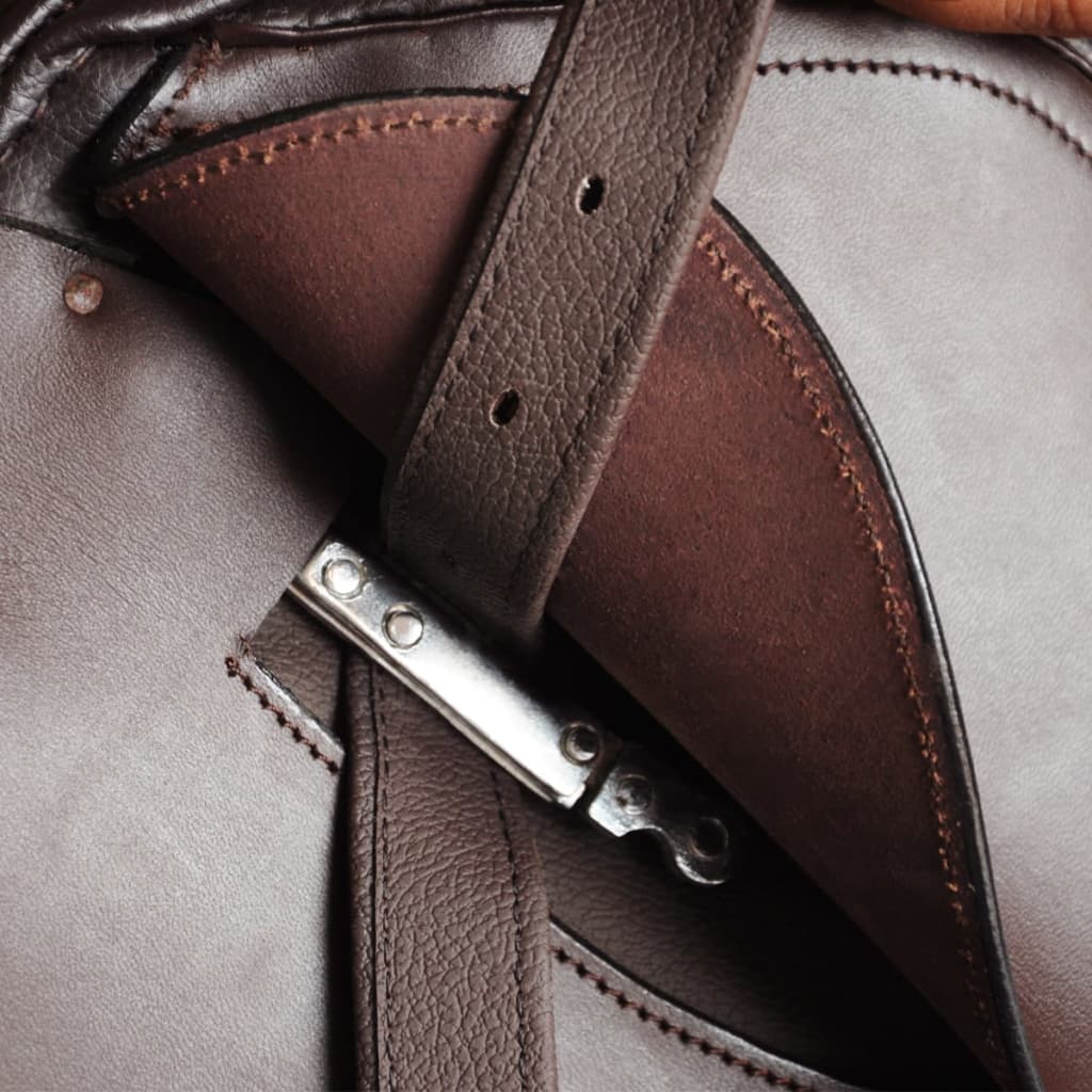 Echt Lederen Paardrijzadel 17,5" 18 Cm (5-In-1 Set, Bruin)