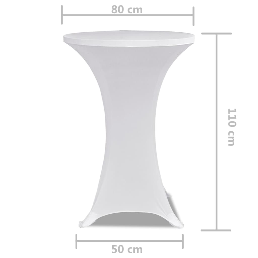 Statafelhoes Stretch Ø80Cm Wit (2 Stuks)