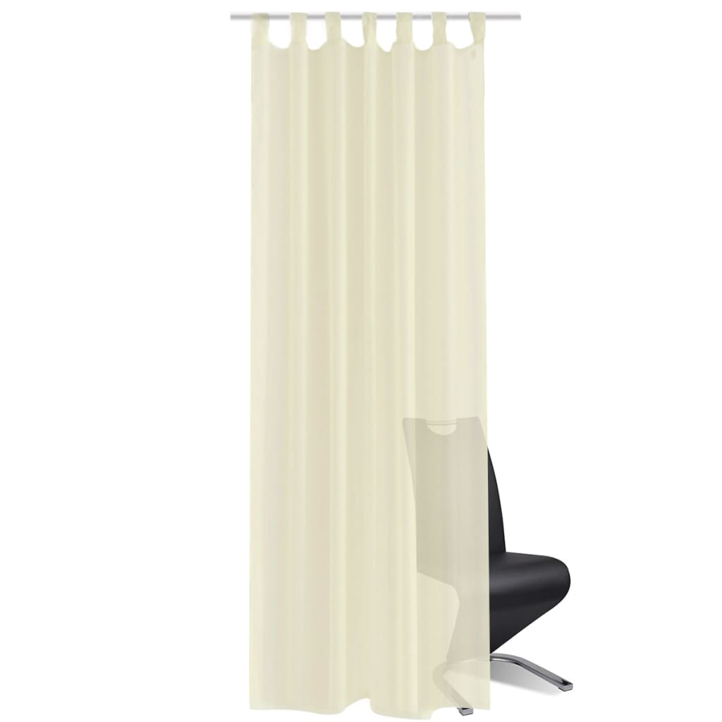 Gordijn Crème 140X175 Cm (2 Stuks)