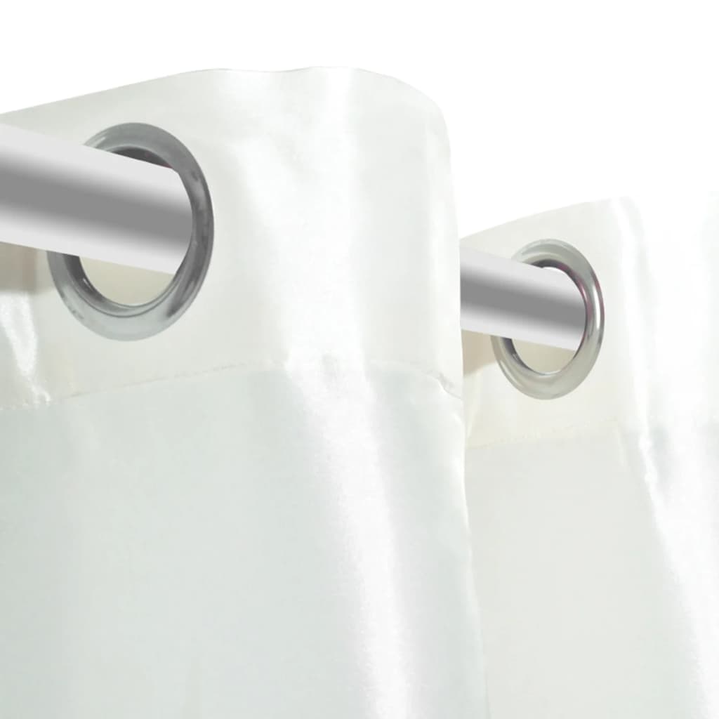Gordijn Tafzijde Wit Met Metalen Ringen 140X245 Cm (2 Stuks)