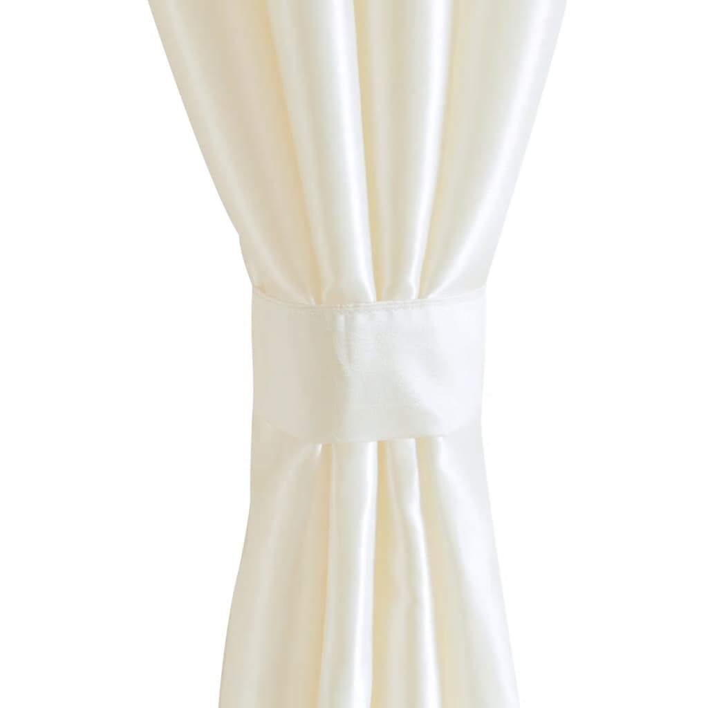Gordijn Tafzijde Crème 140X245 Cm (2 Stuks)