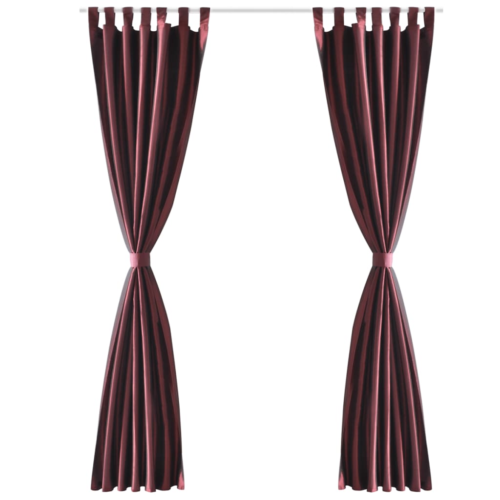 Gordijn Tafzijde Bordeaux 140X245 Cm (2 Stuks)