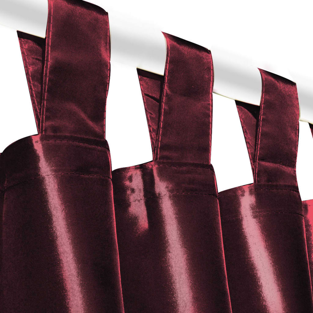 Gordijn Tafzijde Bordeaux 140X245 Cm (2 Stuks)