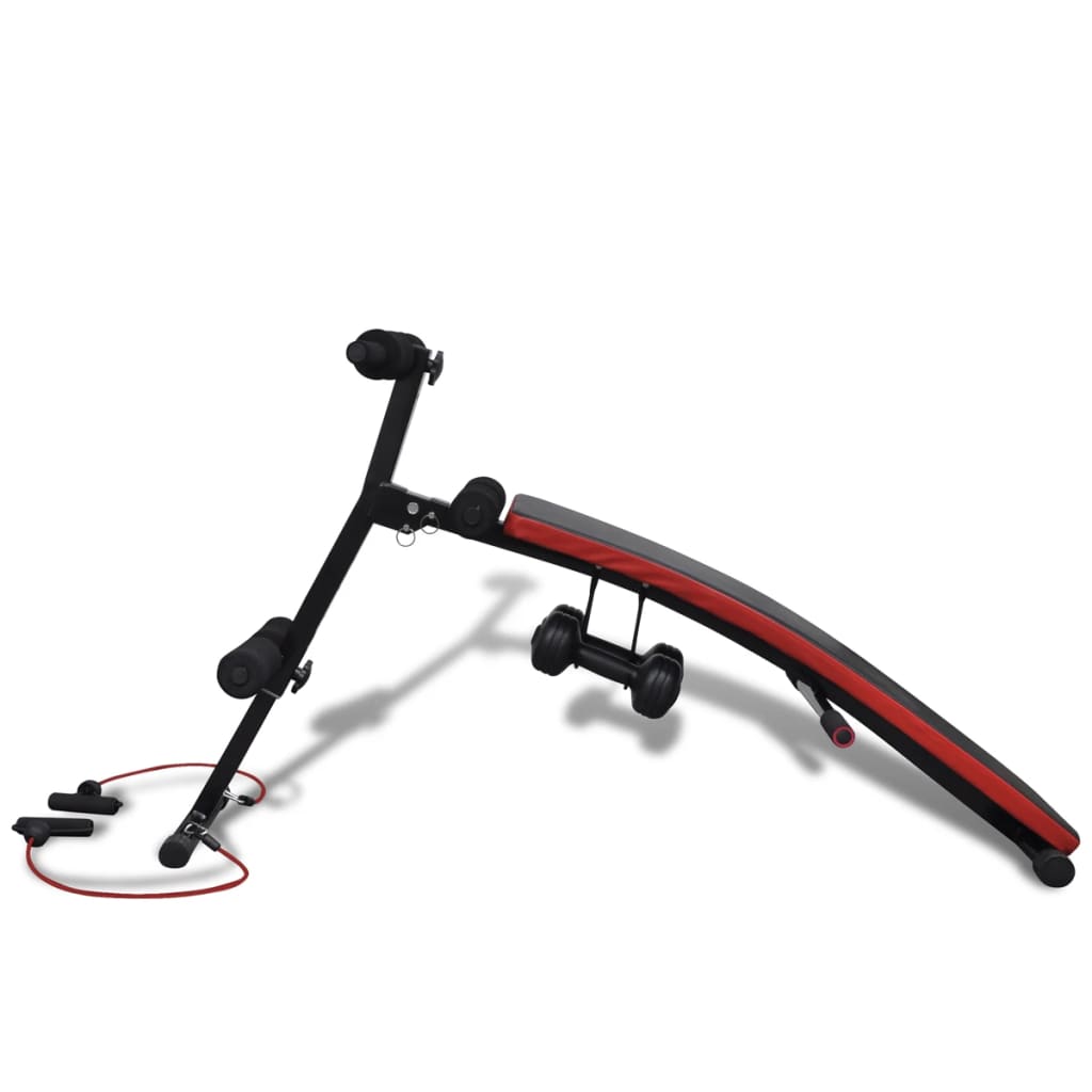 Sit-Up Bankje Met 3 Kg Dumbbells Verstelbaar