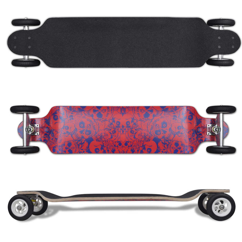 Longboard Drop-Down Met Grote Wielen (Rood / 103 Cm)