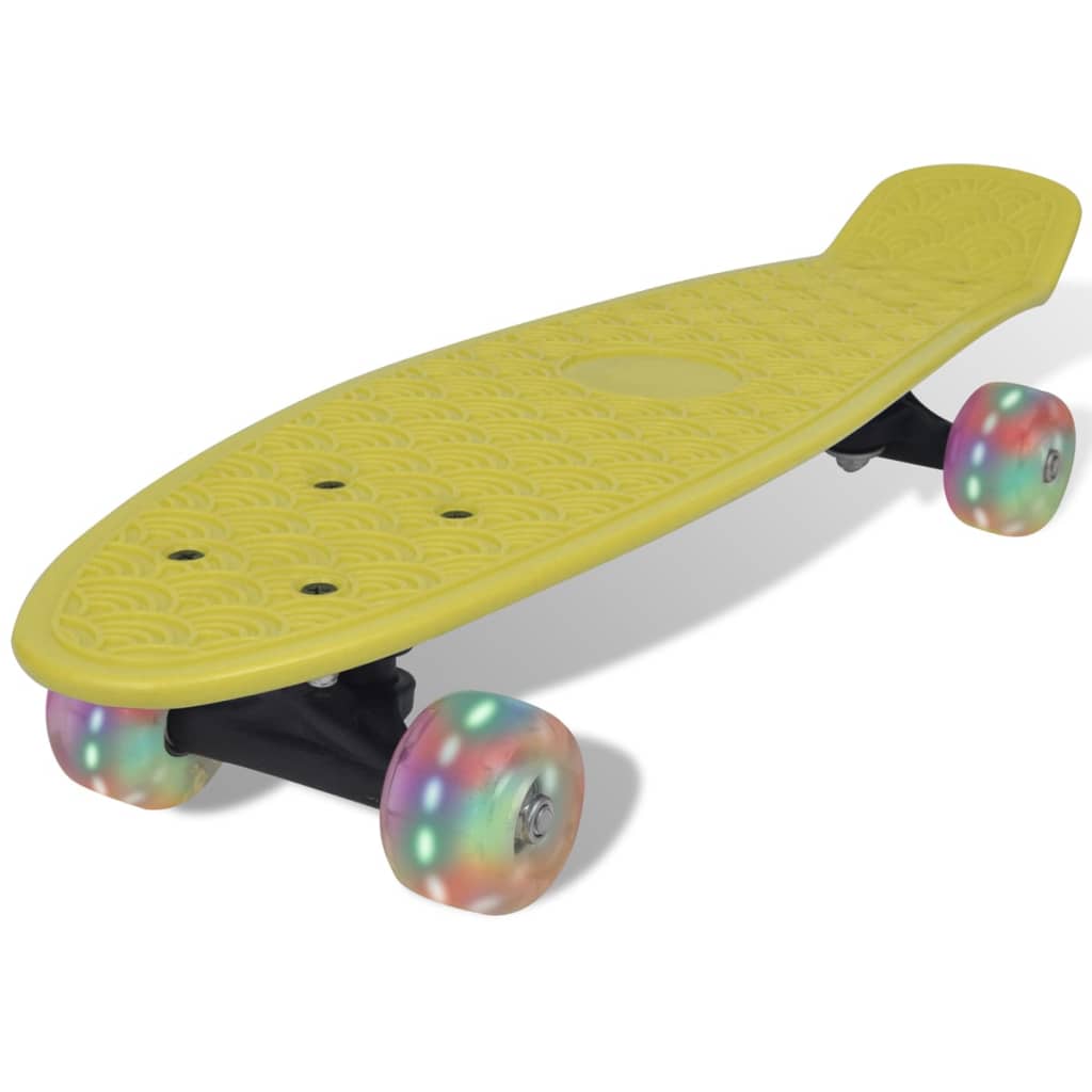 Pennyboard Retro Met Led-Wielen (Geel)