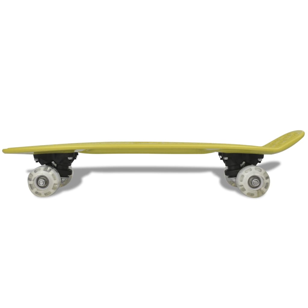 Pennyboard Retro Met Led-Wielen (Geel)