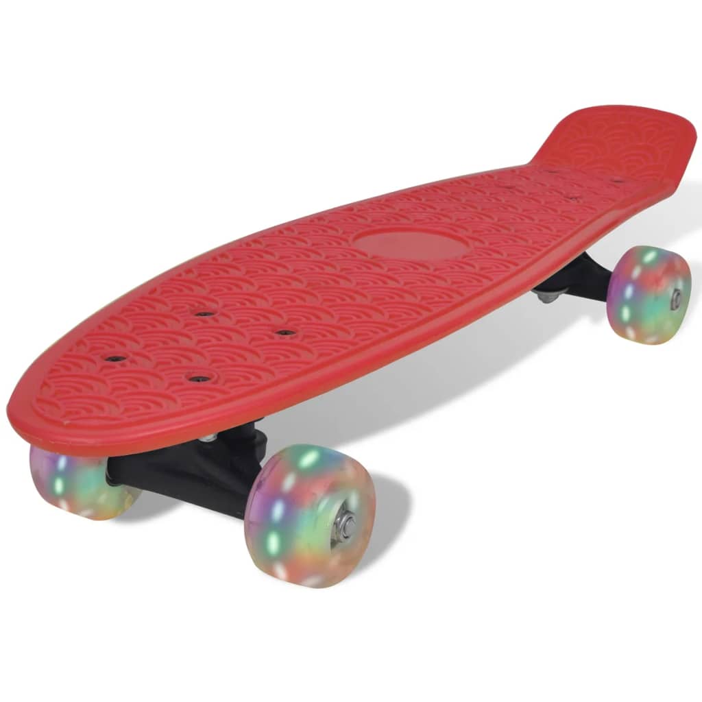 Penny Board Retro Met Led-Wielen Rood