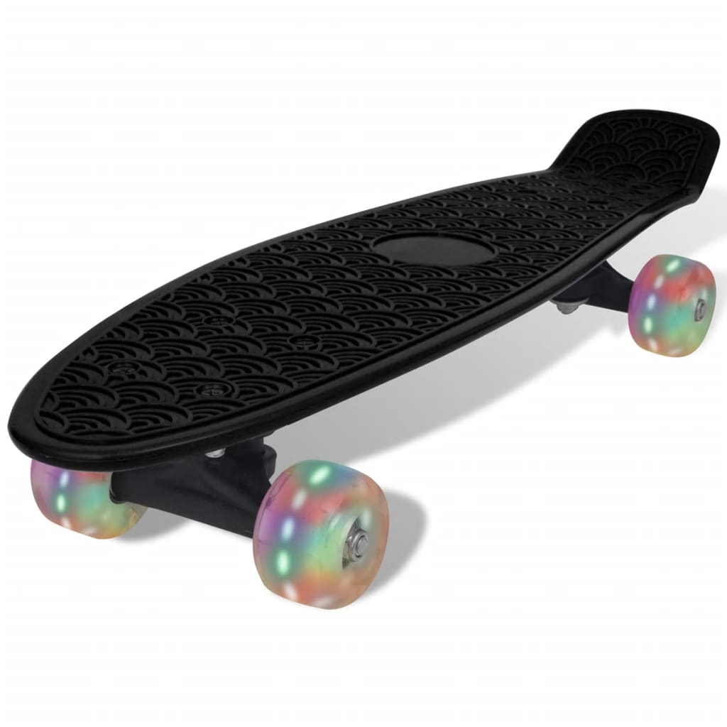 Penny Board Retro Met Led-Wielen Zwart