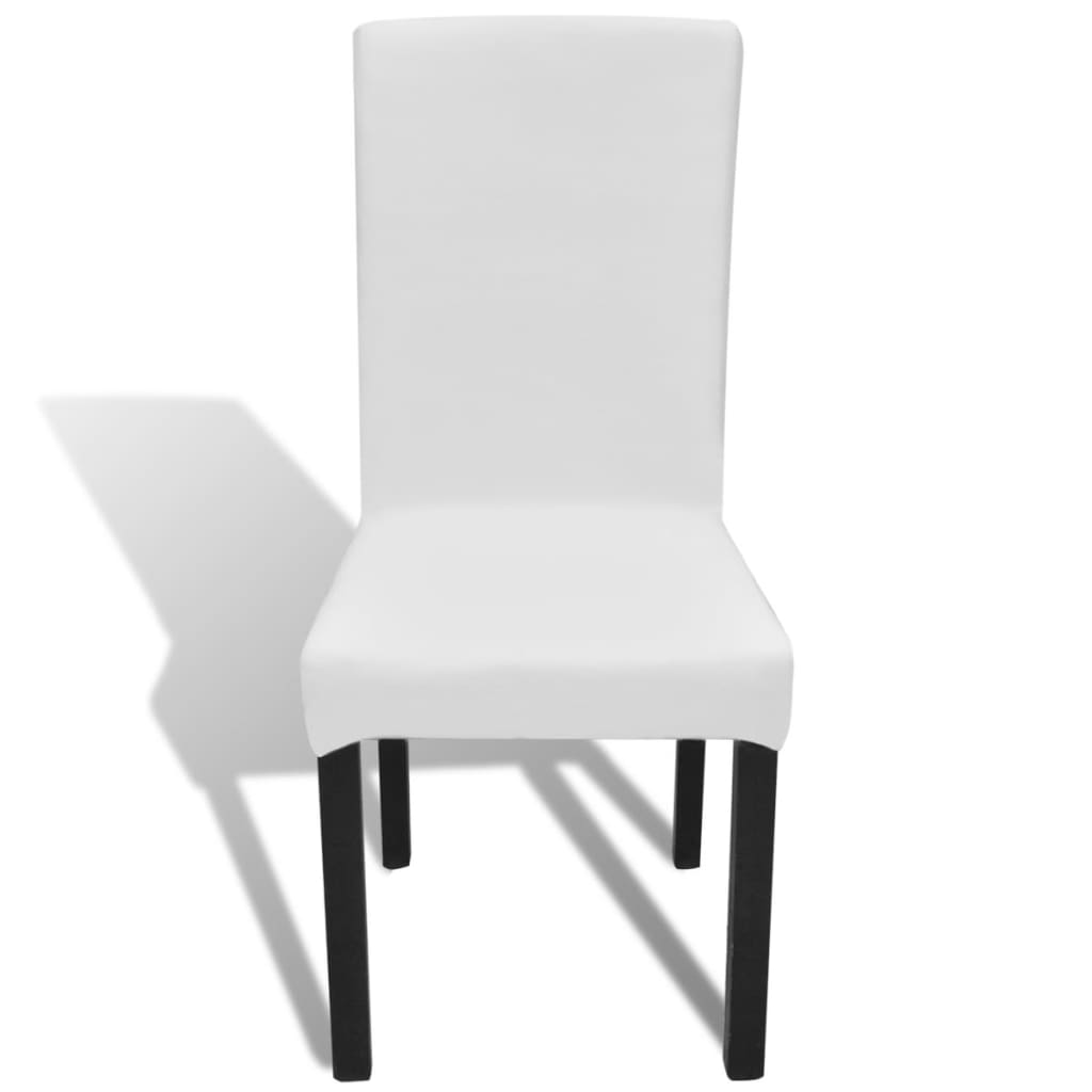 6 St Stoelhoezen Recht Stretch Wit