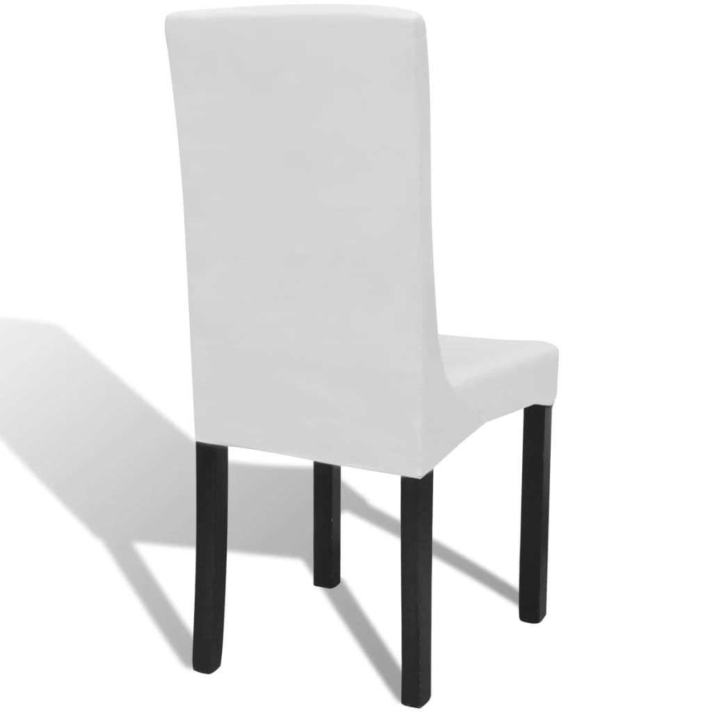 6 St Stoelhoezen Recht Stretch Wit