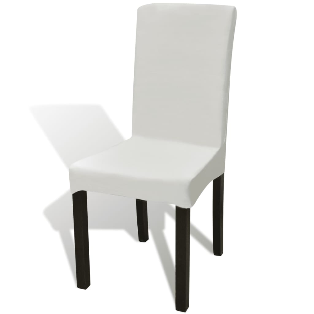 6 St Stoelhoezen Recht Stretch Crèmekleurig