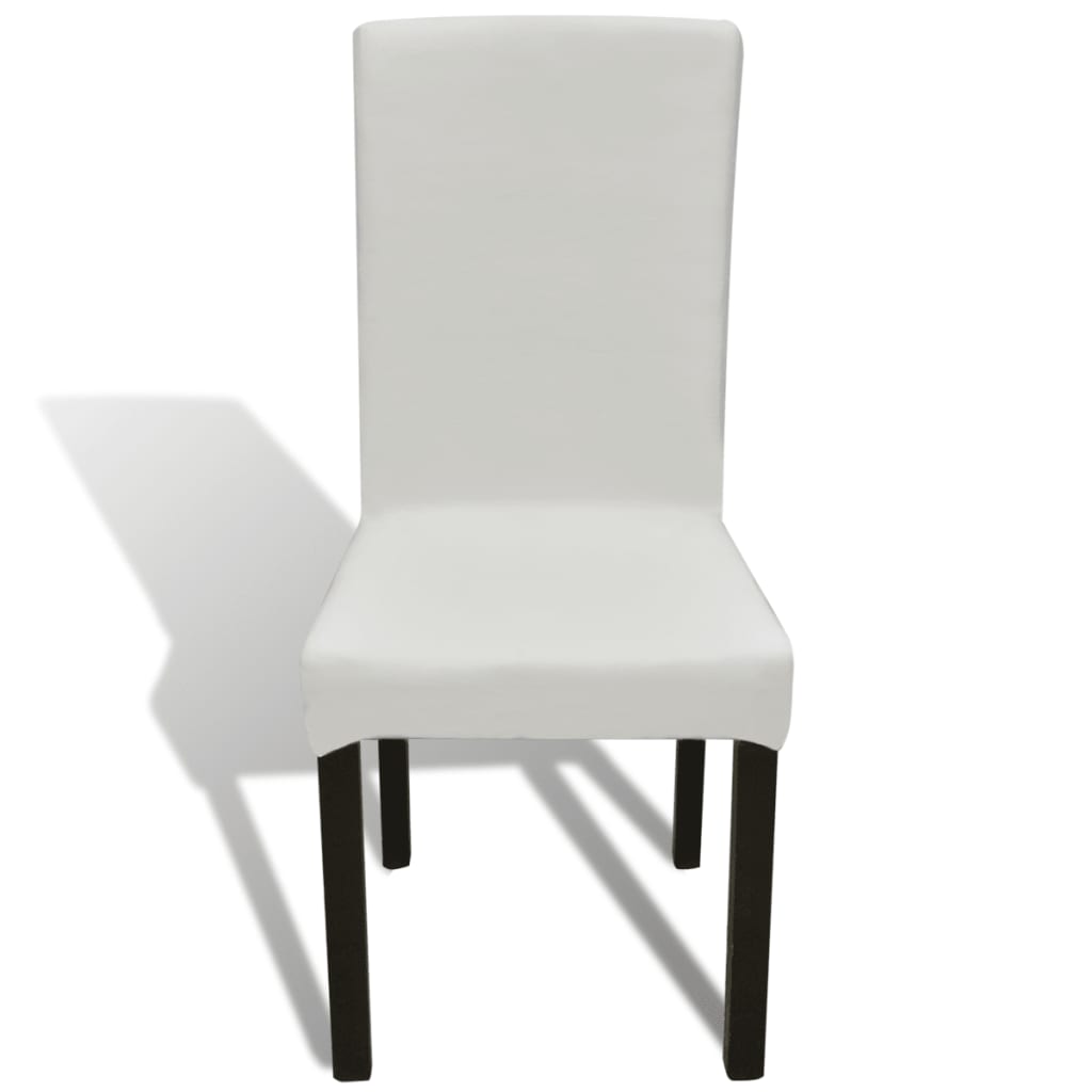 6 St Stoelhoezen Recht Stretch Crèmekleurig